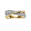 JONC CROISÉ EN OR 2 TONS OU BLANC SERTI DE DIAMANTS