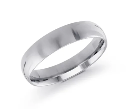 JONC DÔME UNI EN OR CONFORT FIT 5MM DE LARGEUR 1.8MM DpiÉPAISSEUR