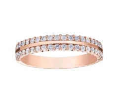 JONC DOUBLE EN OR JAUNE , ROSE OU BLANC SERTI DE DIAMANTS