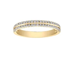 JONC DOUBLE EN OR JAUNE , ROSE OU BLANC SERTI DE DIAMANTS