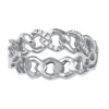 JONC EN ARGENT RHODIÉ STYLE CHAINETTE SERTI DE CUBIQUE ZIRCONIA