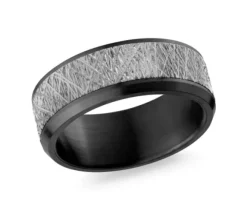 JONC EN CÉRAMIQUE NOIRE ET OR 14K