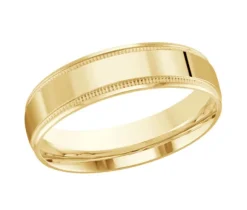 JONC EN OR AVEC MILGRAIN CONFORT FIT 6MM DE LARGEUR