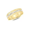 JONC EN OR 10K AVEC MOTIF CORDE ET TAILLE DIAMANT