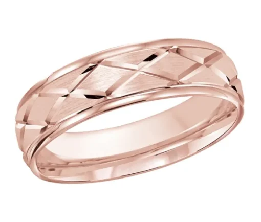 JONC EN OR 10K AVEC TAILLE DIAMANT À MOTIF EN X