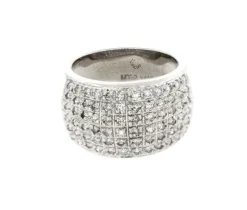 JONC EN OR 14K BLANC SERTIE DE DIAMANTS