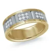 JONC EN OR 14K ET TANTALE SERTI DE DIAMANTS
