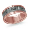 JONC EN TANTALE ET OR 14K SERTI DE DIAMANTS BLANCS OU NOIRS