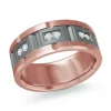 JONC EN TANTALE ET OR 14K SERTI DE DIAMANTS BLANCS OU NOIRS
