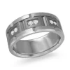 JONC EN TANTALE ET OR 14K SERTI DE DIAMANTS BLANCS OU NOIRS