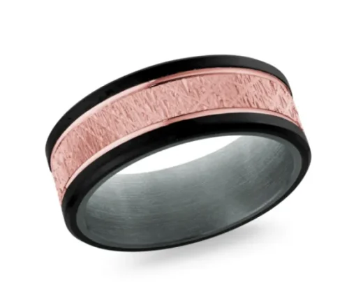 JONC EN TANTALE, OR 14K ET FIBRE DE CARBONE