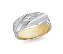 JONC HOMME EN 10K 2 TONS 8MM DE LARGEUR