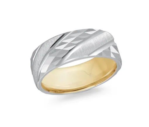 JONC HOMME EN 10K 2 TONS 8MM DE LARGEUR