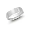 JONC HOMME EN OR 10K BLANC 7MM DE LARGEUR