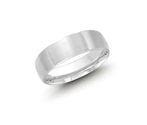 JONC HOMME EN OR 10K BLANC 7MM DE LARGEUR