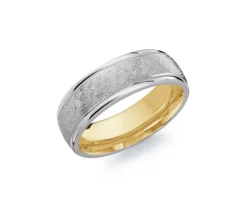 JONC HOMME EN OR 10K 2TONS 7MM DE LARGEUR POLI-SATIN 7MM