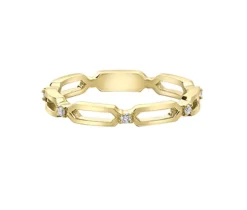 JONC PAPERCLIP EN OR JAUNE SERTI DE DIAMANTS