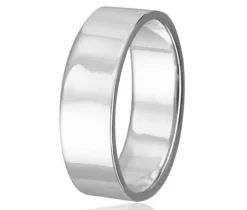 JONC PLAT UNI EN ARGENT RHODIÉ