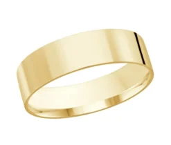 JONC PLAT UNI EN OR CONFORT FIT 6MM DE LARGEUR