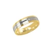 JONC POUR HOMME EN OR 10K 2 TONS CONFORT