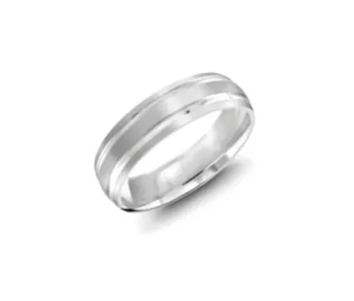 JONC POUR HOMME EN OR 10K BLANC CONFORT
