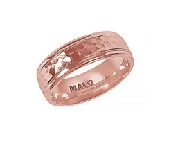 JONC POUR HOMME EN OR MARTELÉ CONFORT FIT