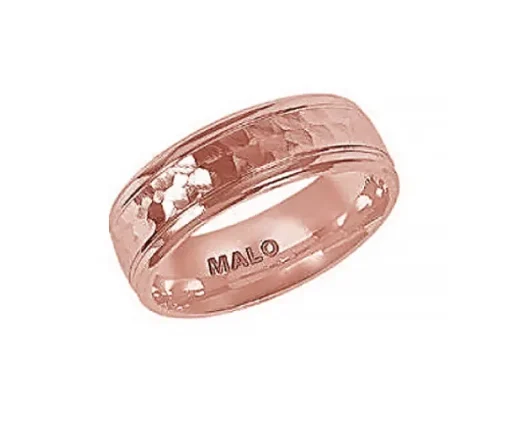 JONC POUR HOMME EN OR MARTELÉ CONFORT FIT