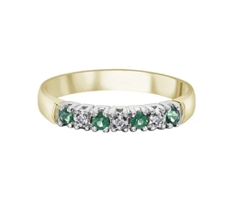 JONC SEMI-ÉTERNITÉ EN OR BLANC SERTI DE RUBIS, SAPHIRS OU ÉMERAUDES ET DE DIAMANTS