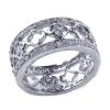 JONC ÉTERNITÉ AJOURÉ AVEC MOTIF TRÈFLES EN ARGENT RHODIÉ SERTI DE CUBIQUES ZIRCONIAS