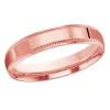 JOND EN OR AVEC MILGRAIN CONFORT FIT 4MM DE LARGEUR