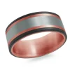 14K/PVD NOIR/TANTALE 9MM MOTIF BROSSÉ
