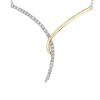 MAGNIFIQUE COLLIER EN OR 10K 2 TONS SERTI DE DIAMANTS