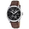 M.H. FESTINA ACIER CUIR TAUPE 45MM