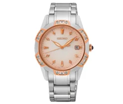 MONTRE DAME SEIKO 2TONS NACRÉ ET CERTIE DE VERITABLE DIAMANTS