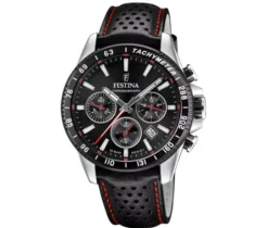 MONTRE FESTINA CHRONOGRAPHE EN ACIER AVEC BRACELET DE CUIR