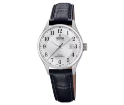 MONTRE FESTINA EN ACIER À MOUVEMENT SUISSE ET BRACELET DE CUIR