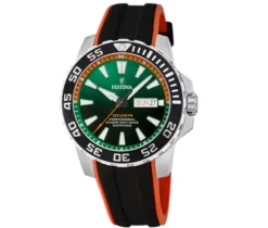 MONTRE FESTINA EN ACIER AVEC VERRE SAPHIR ET BRACELET DE CAOUTCHOUC