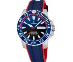 MONTRE FESTINA EN ACIER AVEC VERRE SAPHIR ET BRACELET DE CAOUTCHOUC