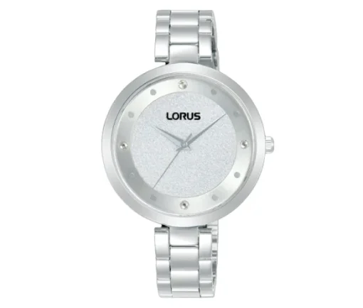 MONTRE LORUS POUR DAME EN ACIER SERTIE DE CRISTAUX