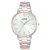 MONTRE LORUS POUR DAME EN ACIER/PVD OR ROSE SERTIE DE CRISTAUX