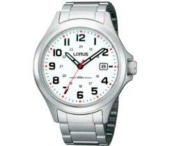 MONTRE LORUS POUR HOMME 12/24 HEURE EN ACIER