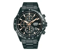 MONTRE LORUS POUR HOMME CHRONOGRAPHE EN ACIER/PVD NOIR