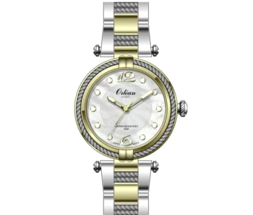 MONTRE ORLEAN POUR DAME EN ACIER/PVD OR 2 TONS