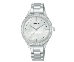 MONTRE POUR DAME LORUS EN ACIER SERTIE DE CUBIQUES ZIRCONIAS