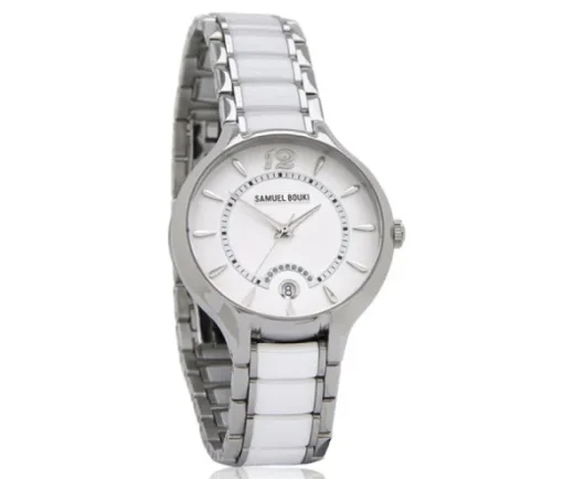 MONTRE POUR DAME SAMUEL BOUKI EN ACIER ET CÉRAMIQUE