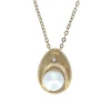 PENDENTID EN OR 14K SERTI DpiUNE PERLE DpiEAU DOUCE ET DpiUN DIAMANT