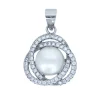 PENDENTIF 3 CERCLES DE VIE EN ARGENT SERTI DpiUNE PERLE SYNTHÉTIQUE ET DE CUBIQUES ZIRCONIAS