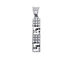 PENDENTIF À MOTIF VERSACE EN OR 10K TAILLE DIAMANT SERTI DE CUBIQUES ZIRCONIAS