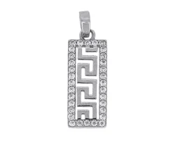 PENDENTIF À MOTIF VERSACE EN OR SERTI DE CUBIQUES ZIRCONIAS