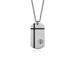 PENDENTIF ACIER/PVD NOIR MEDICAL 22